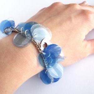 Blue Charm Bracelet Made Of Recycled Plastic..