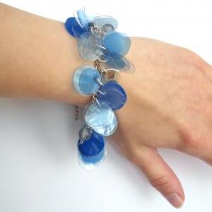 Blue Charm Bracelet Made Of Recycled Plastic..