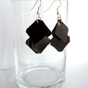 Black Earrings Made Of Recycled Plastic Bottle,..