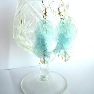 Lovely Mint Green Earrings Made Of Recycled..