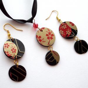 Japanese Jewelry Set Handmade Of Recycled Plastic..