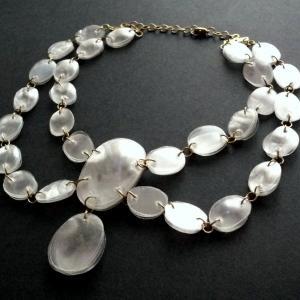 White & Gold Statement Necklace..