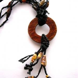 Brown & Black Statement Necklace Made..