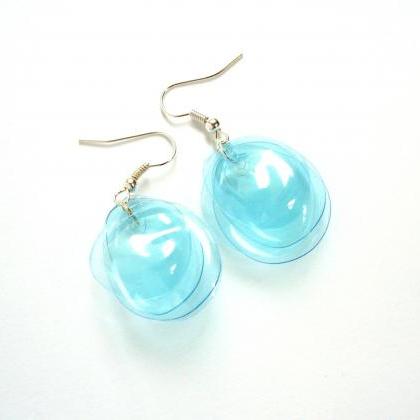 Small Turquoise Earrings Hancrafted Of Recycled..