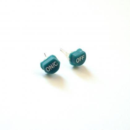 Green Studs Made Of Repurposed Calculator Buttons..