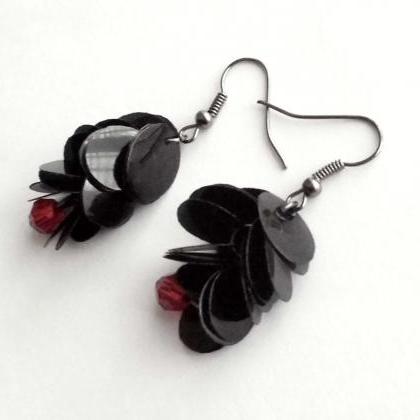 Gothic Earrings Made Of Recycled Plastic Bottle..