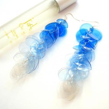 Ombre Earrings Made Of Plastic Bottles Upcycled..