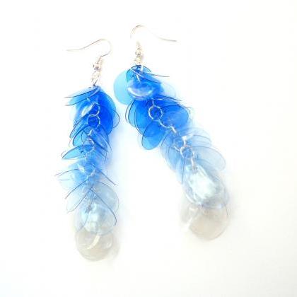 Ombre Earrings Made Of Plastic Bottles Upcycled..