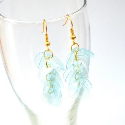 Mint Green And Gold Earrings Made Of Recycled..
