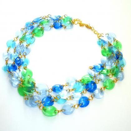 Statement Necklace Handmade Of Recycled Plastic..