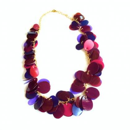 Statement Necklace Handmade Of Recycled Plastic..